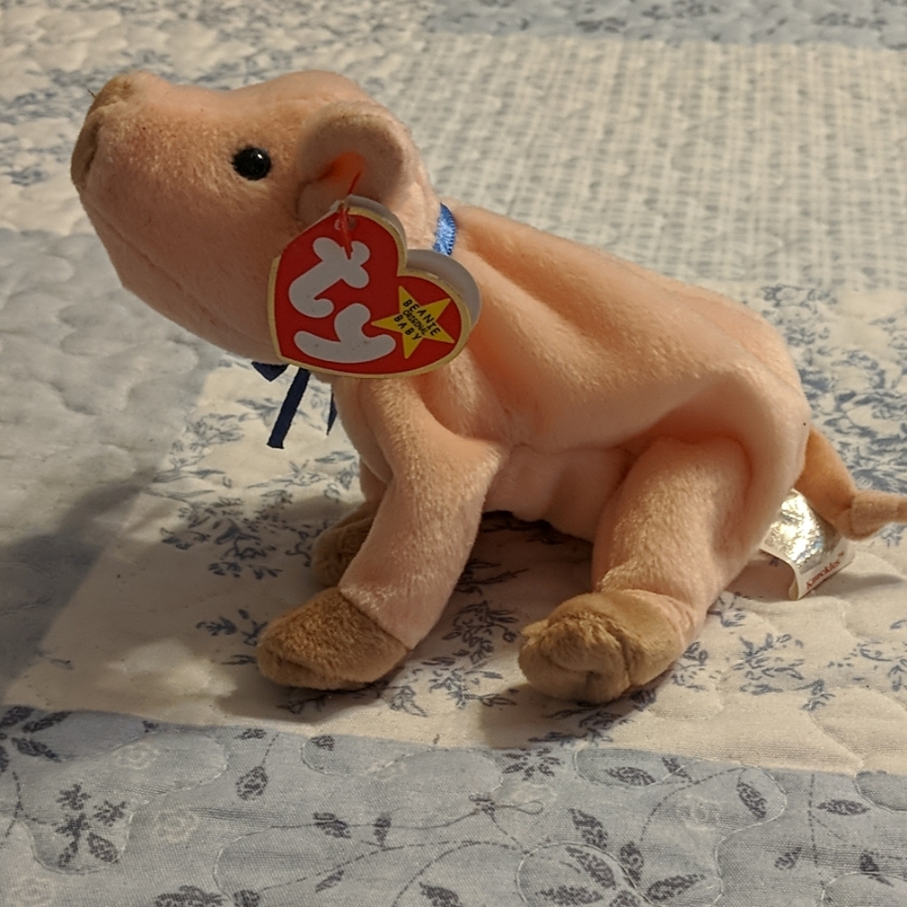 💖💜 Knuckles the pig Ty beanie baby.